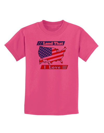 Land That I Love USA Childrens T-Shirt-Childrens T-Shirt-TooLoud-Sangria-X-Small-Davson Sales