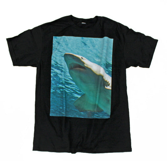Large Format Image Shark Print Adult Dark T-Shirt-Mens T-shirts-TooLoud-Black-Small-Davson Sales