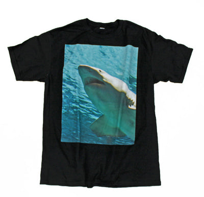 Large Format Image Shark Print Adult Dark T-Shirt-Mens T-shirts-TooLoud-Black-Small-Davson Sales