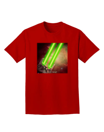 Laser Eyes Cat in Space Design Adult Dark T-Shirt by TooLoud-Mens T-Shirt-TooLoud-Red-Small-Davson Sales