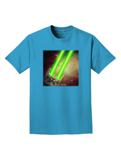 Laser Eyes Cat in Space Design Adult Dark T-Shirt by TooLoud-Mens T-Shirt-TooLoud-Turquoise-Small-Davson Sales