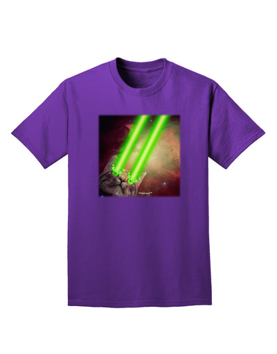 Laser Eyes Cat in Space Design Adult Dark T-Shirt by TooLoud-Mens T-Shirt-TooLoud-Purple-Small-Davson Sales