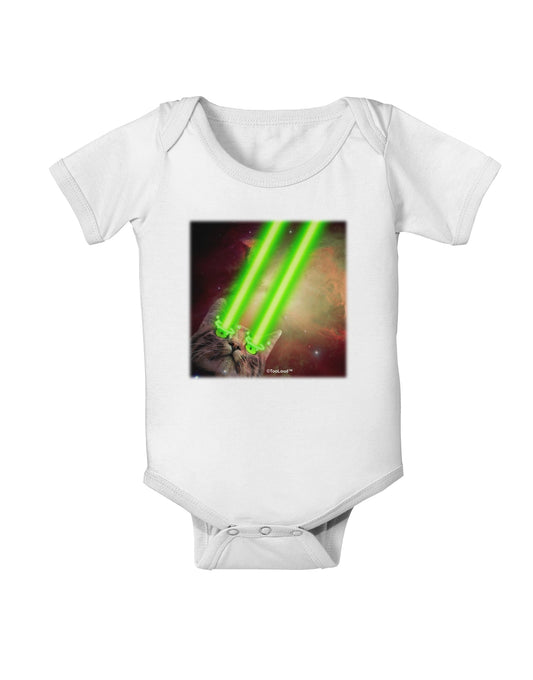 Laser Eyes Cat in Space Design Baby Romper Bodysuit by TooLoud-Baby Romper-TooLoud-White-06-Months-Davson Sales