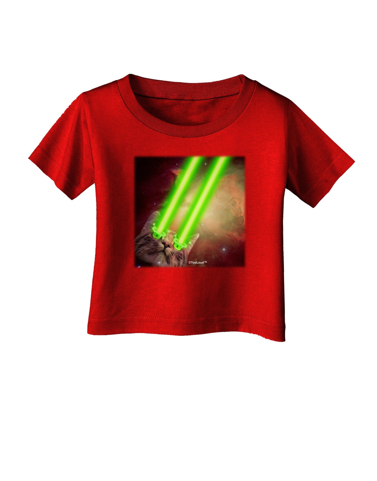Laser Eyes Cat in Space Design Infant T-Shirt Dark by TooLoud-Infant T-Shirt-TooLoud-Clover-Green-06-Months-Davson Sales