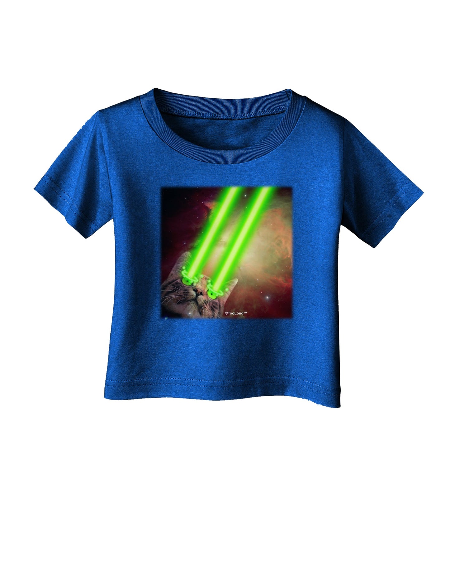 Laser Eyes Cat in Space Design Infant T-Shirt Dark by TooLoud-Infant T-Shirt-TooLoud-Red-06-Months-Davson Sales
