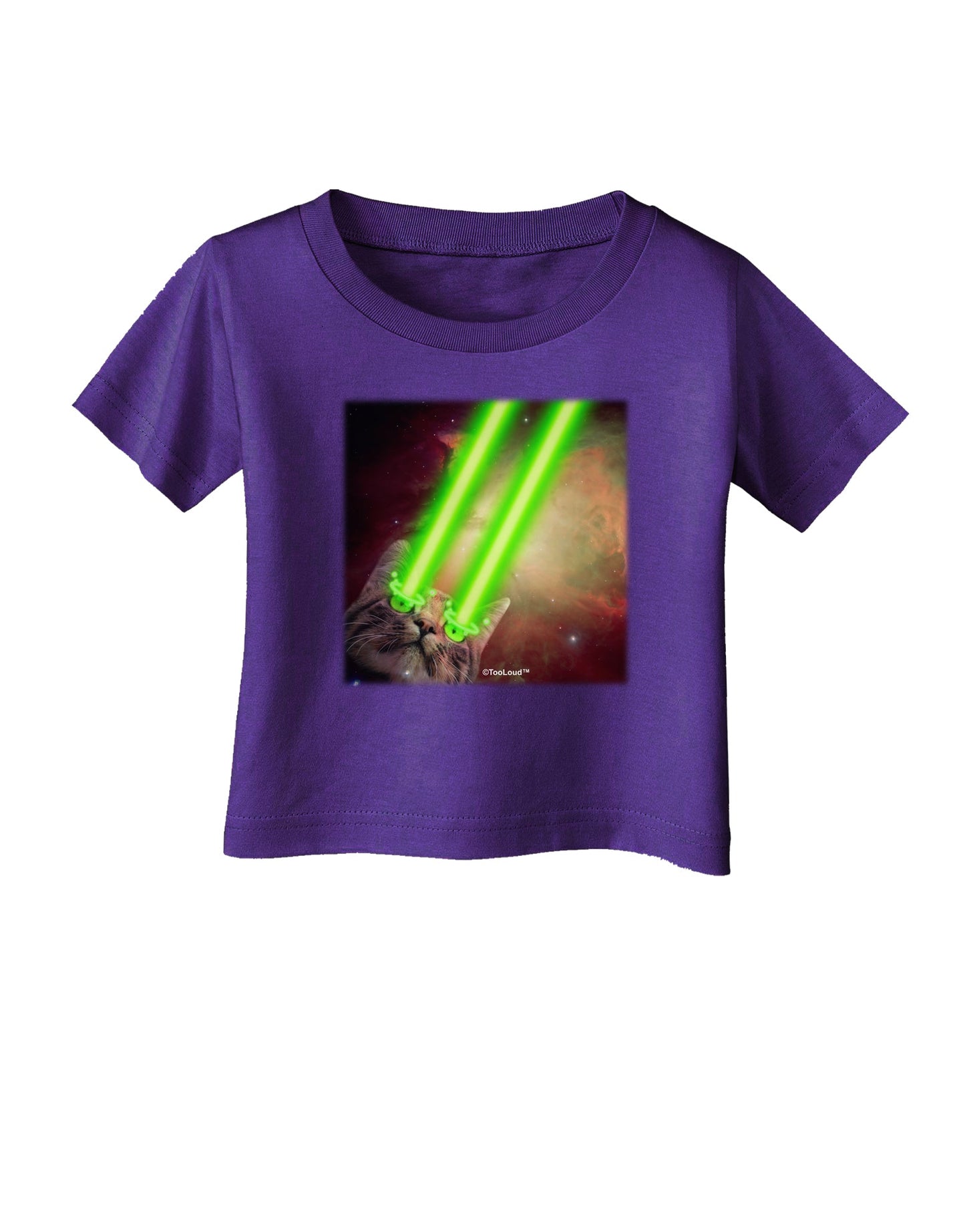 Laser Eyes Cat in Space Design Infant T-Shirt Dark by TooLoud-Infant T-Shirt-TooLoud-Purple-06-Months-Davson Sales