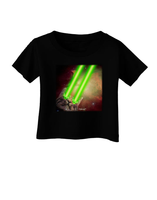 Laser Eyes Cat in Space Design Infant T-Shirt Dark by TooLoud-Infant T-Shirt-TooLoud-Black-06-Months-Davson Sales