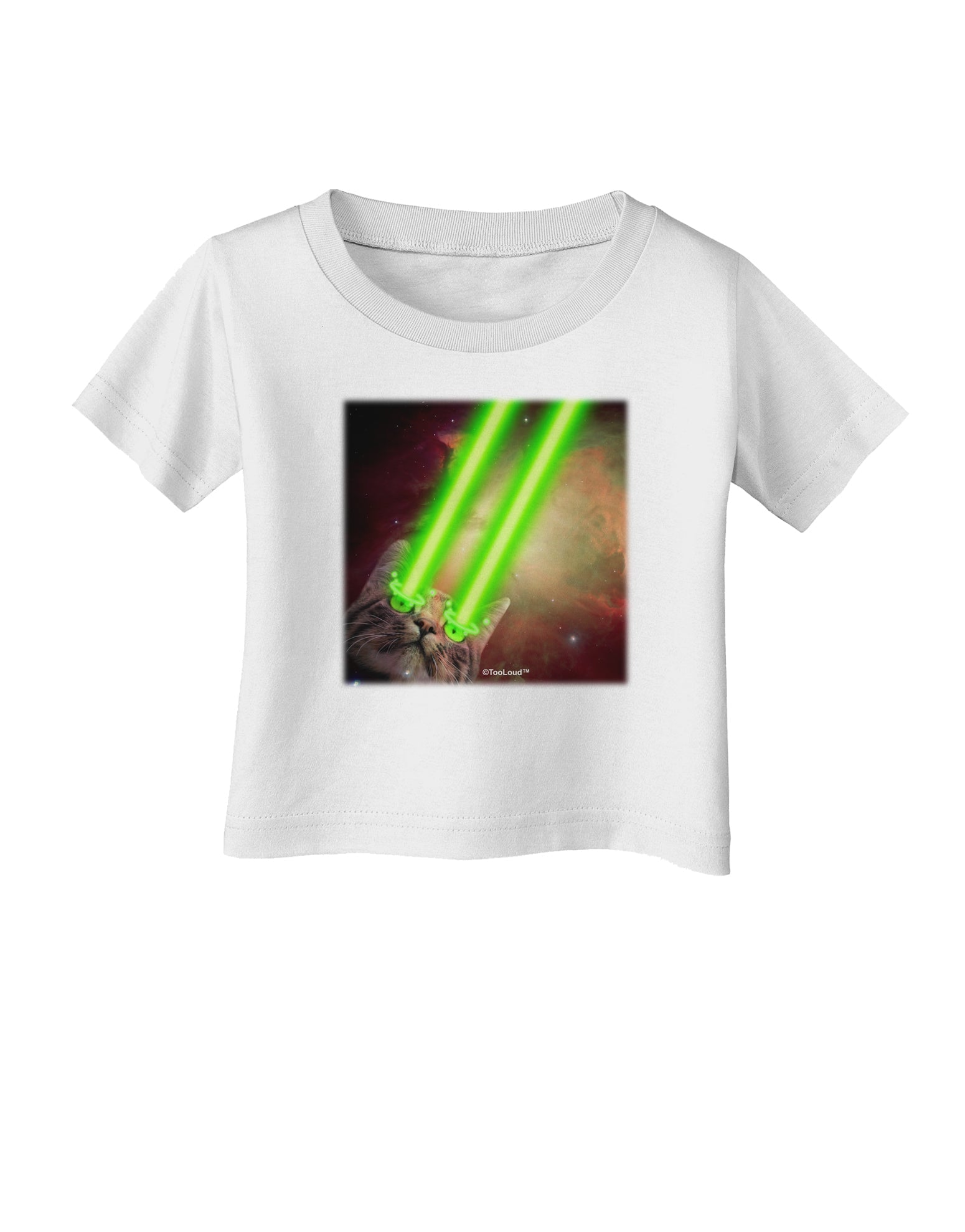 Laser Eyes Cat in Space Design Infant T-Shirt by TooLoud-Infant T-Shirt-TooLoud-White-06-Months-Davson Sales