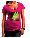 Laser Eyes Cat in Space Design Juniors V-Neck Dark T-Shirt by TooLoud-Womens V-Neck T-Shirts-TooLoud-Hot-Pink-Juniors Fitted Small-Davson Sales