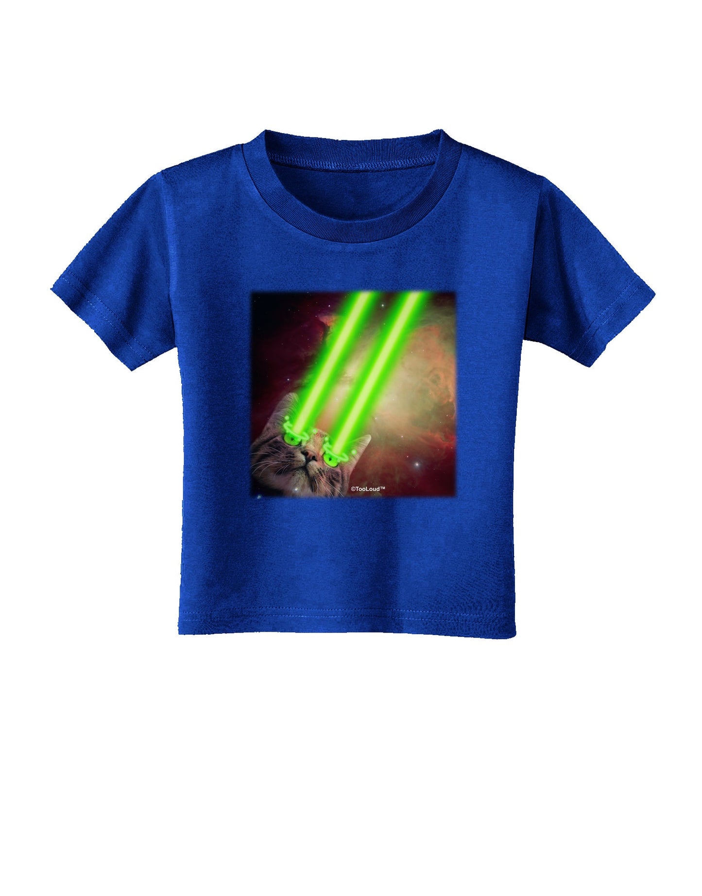 Laser Eyes Cat in Space Design Toddler T-Shirt Dark by TooLoud-Toddler T-Shirt-TooLoud-Red-2T-Davson Sales