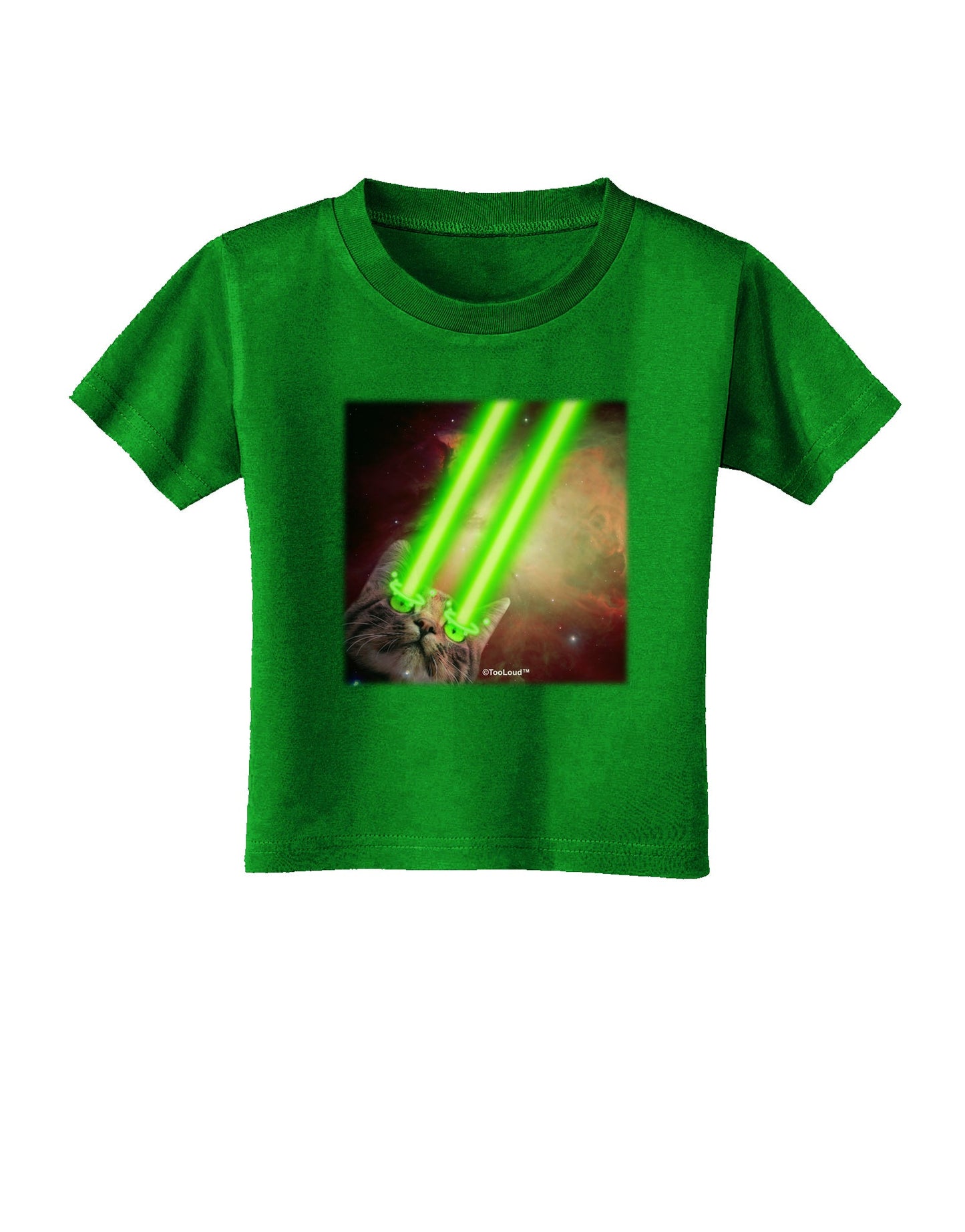 Laser Eyes Cat in Space Design Toddler T-Shirt Dark by TooLoud-Toddler T-Shirt-TooLoud-Royal-Blue-2T-Davson Sales