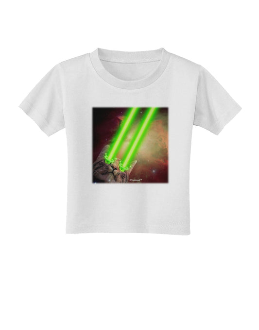 Laser Eyes Cat in Space Design Toddler T-Shirt by TooLoud-Toddler T-Shirt-TooLoud-White-2T-Davson Sales