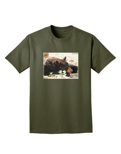 Laying Black Bear Adult Dark T-Shirt-Mens T-Shirt-TooLoud-Military-Green-Small-Davson Sales