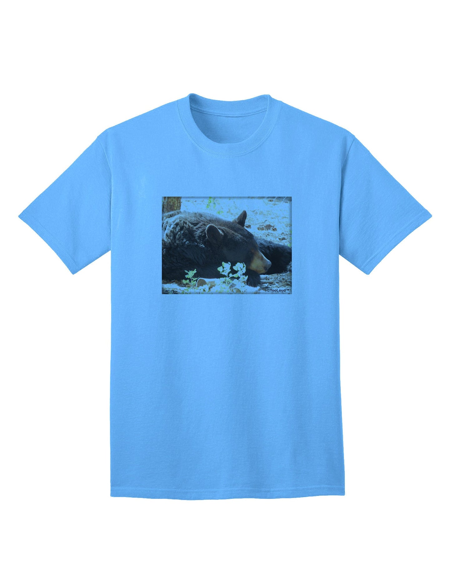 Laying Black Bear Adult T-Shirt-unisex t-shirt-TooLoud-Aquatic-Blue-Small-Davson Sales