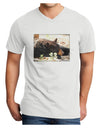 Laying Black Bear Adult V-Neck T-shirt-Mens V-Neck T-Shirt-TooLoud-White-Small-Davson Sales