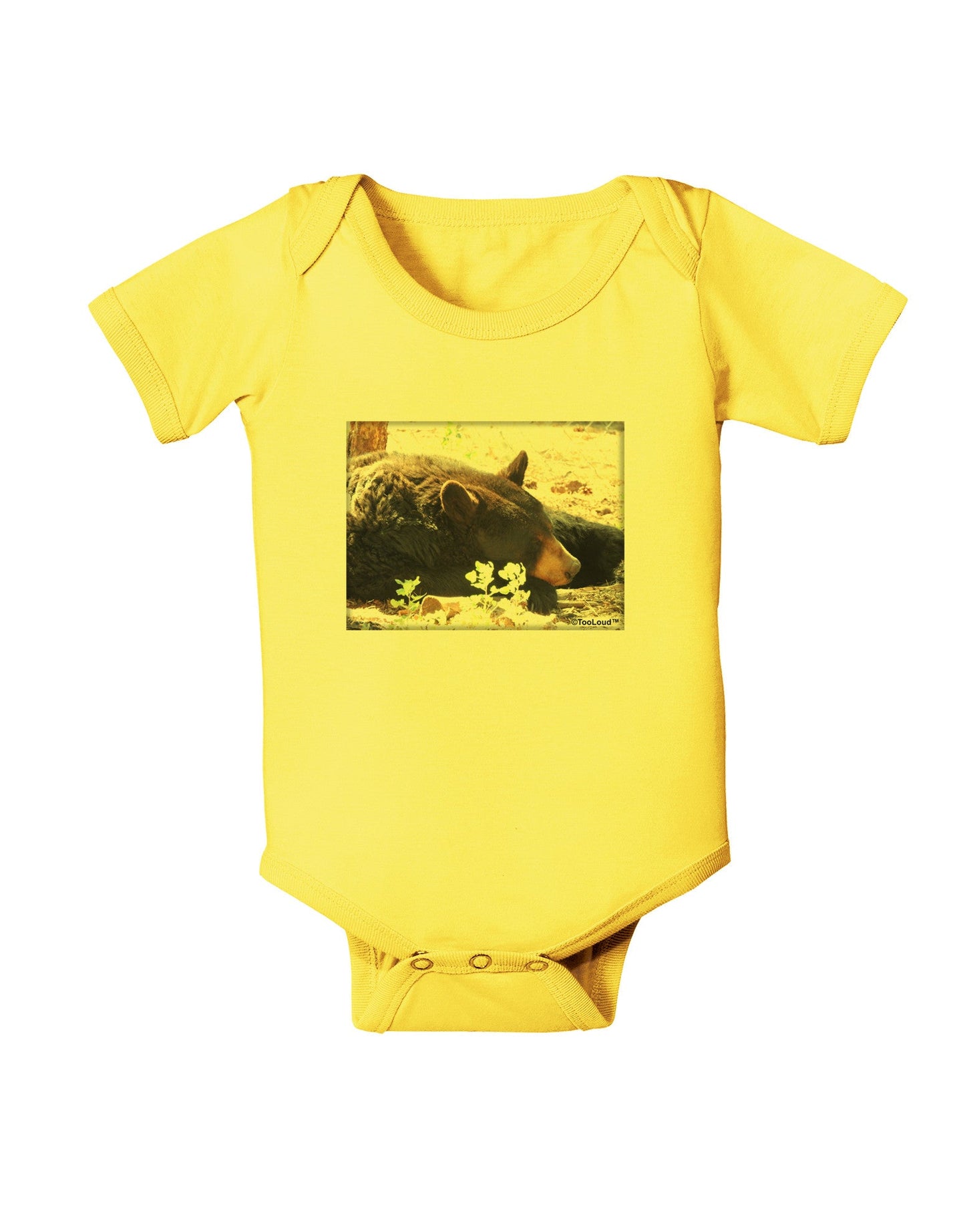 Laying Black Bear Baby Romper Bodysuit-Baby Romper-TooLoud-Yellow-06-Months-Davson Sales