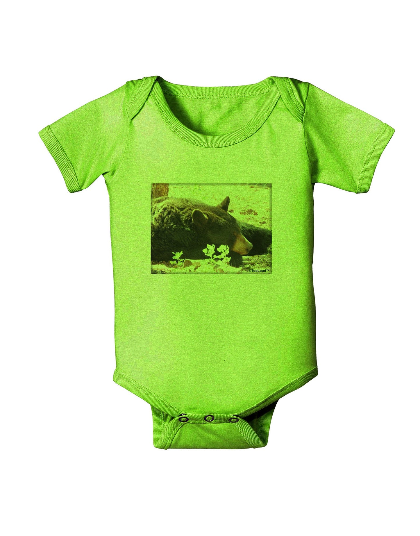 Laying Black Bear Baby Romper Bodysuit-Baby Romper-TooLoud-Lime-06-Months-Davson Sales