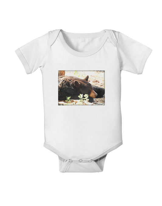 Laying Black Bear Baby Romper Bodysuit-Baby Romper-TooLoud-White-06-Months-Davson Sales