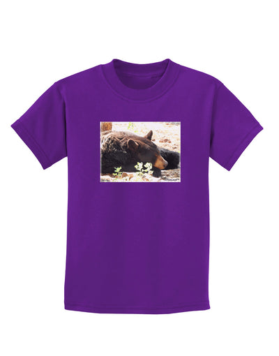 Laying Black Bear Childrens Dark T-Shirt-Childrens T-Shirt-TooLoud-Purple-X-Small-Davson Sales