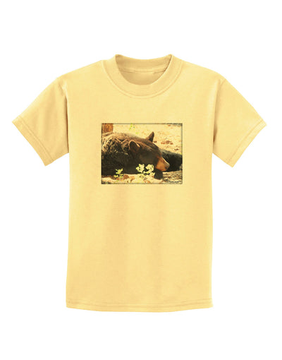 Laying Black Bear Childrens T-Shirt-Childrens T-Shirt-TooLoud-Daffodil-Yellow-X-Small-Davson Sales