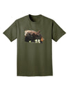 Laying Black Bear Cutout Adult Dark T-Shirt-Mens T-Shirt-TooLoud-Military-Green-Small-Davson Sales