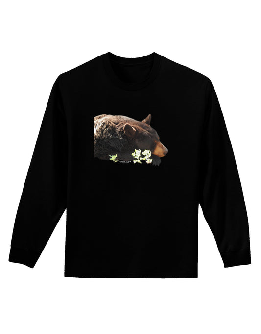 Laying Black Bear Cutout Adult Long Sleeve Dark T-Shirt-TooLoud-Black-Small-Davson Sales