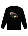 Laying Black Bear Cutout Adult Long Sleeve Dark T-Shirt-TooLoud-Black-Small-Davson Sales