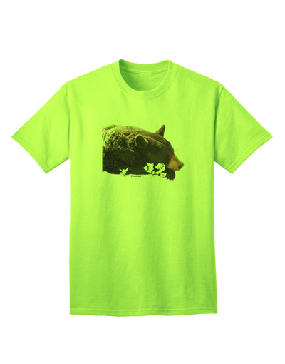 Laying Black Bear Cutout Adult T-Shirt-unisex t-shirt-TooLoud-Neon-Green-Small-Davson Sales