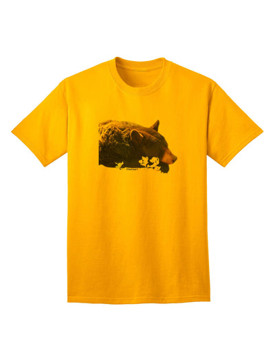 Laying Black Bear Cutout Adult T-Shirt-unisex t-shirt-TooLoud-Gold-Small-Davson Sales