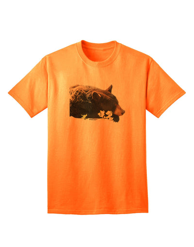 Laying Black Bear Cutout Adult T-Shirt-unisex t-shirt-TooLoud-Neon-Orange-Small-Davson Sales