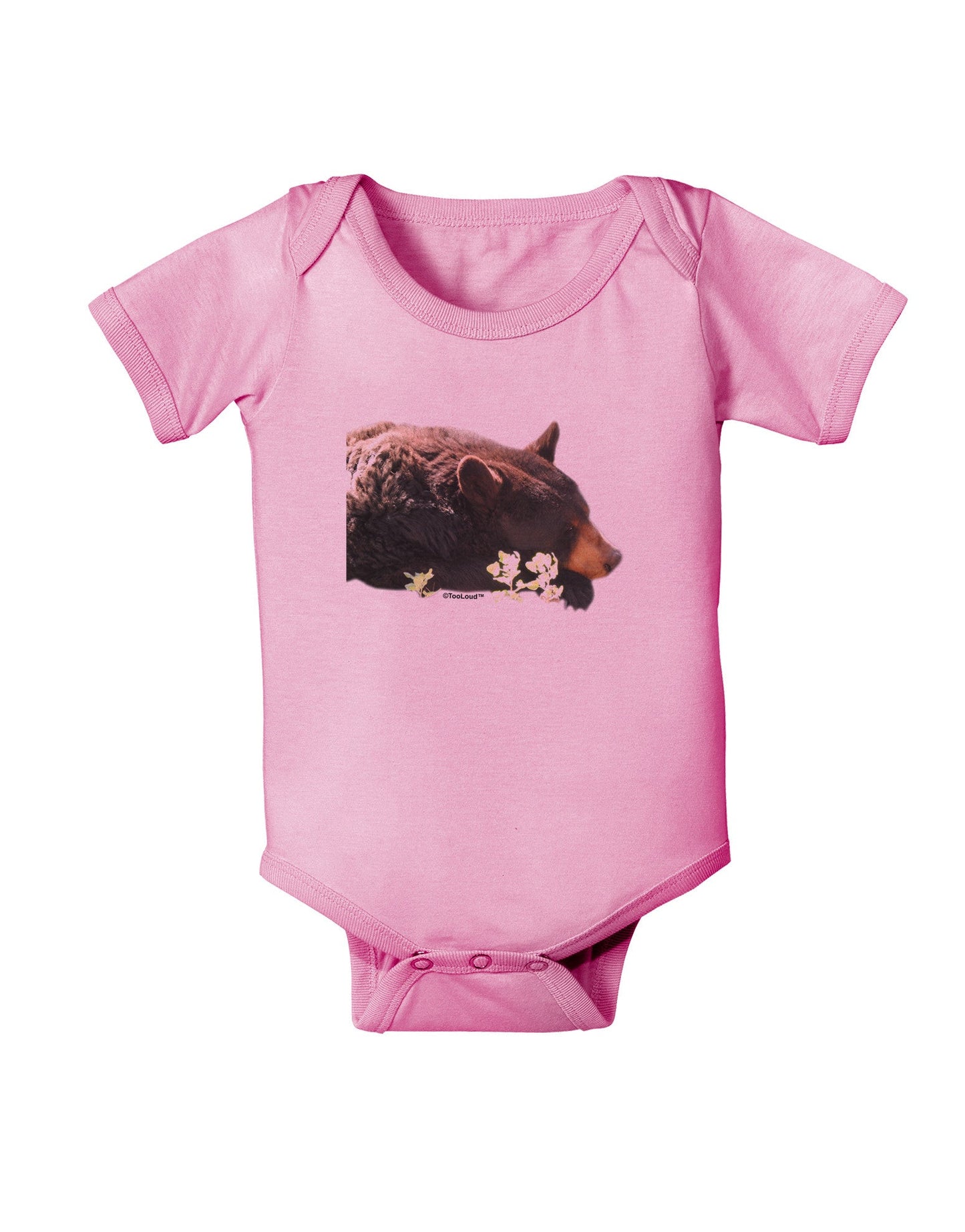Laying Black Bear Cutout Baby Romper Bodysuit-Baby Romper-TooLoud-Pink-06-Months-Davson Sales