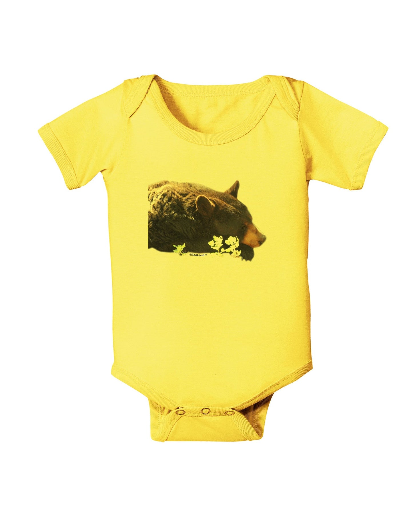 Laying Black Bear Cutout Baby Romper Bodysuit-Baby Romper-TooLoud-Yellow-06-Months-Davson Sales