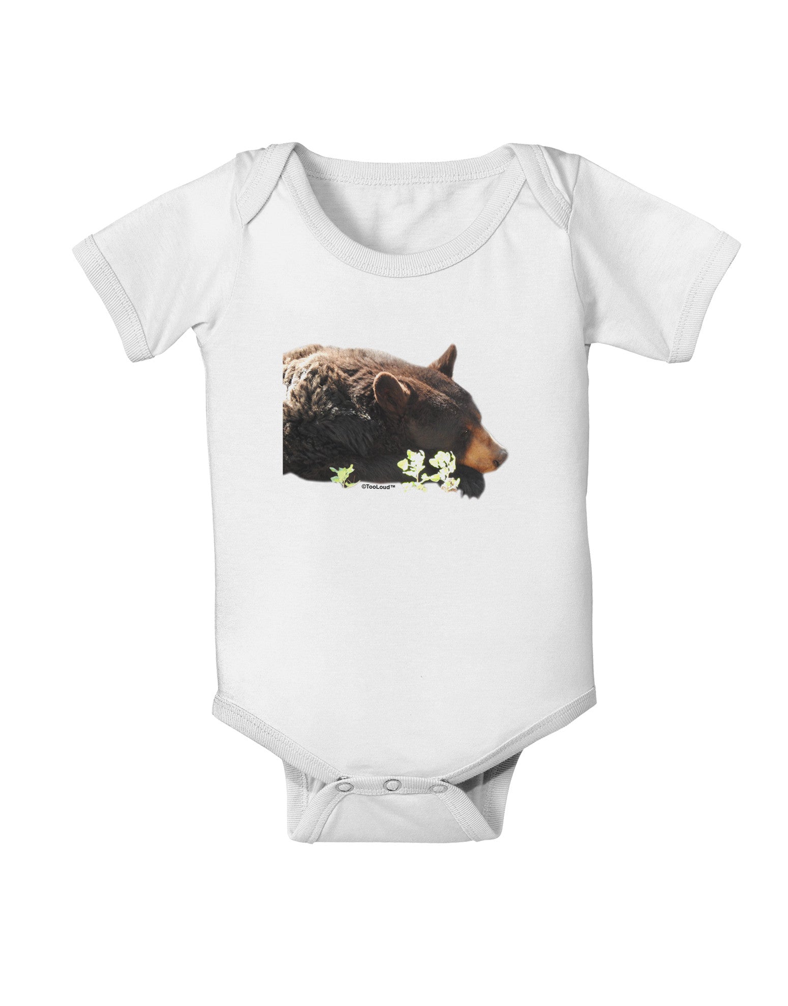 Laying Black Bear Cutout Baby Romper Bodysuit-Baby Romper-TooLoud-White-06-Months-Davson Sales