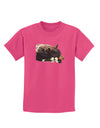 Laying Black Bear Cutout Childrens Dark T-Shirt-Childrens T-Shirt-TooLoud-Sangria-X-Small-Davson Sales