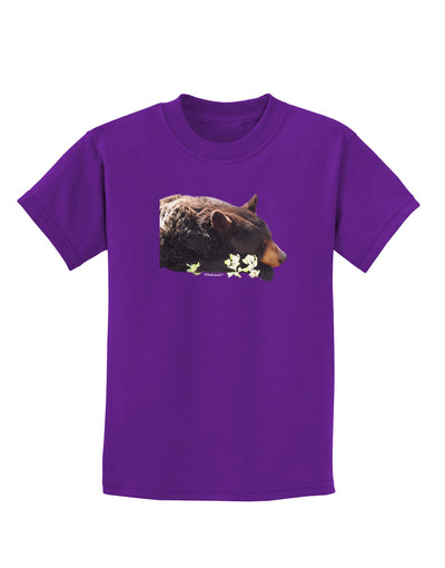 Laying Black Bear Cutout Childrens Dark T-Shirt-Childrens T-Shirt-TooLoud-Purple-X-Small-Davson Sales