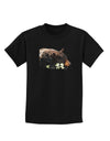 Laying Black Bear Cutout Childrens Dark T-Shirt-Childrens T-Shirt-TooLoud-Black-X-Small-Davson Sales