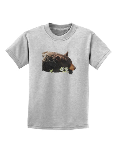 Laying Black Bear Cutout Childrens T-Shirt-Childrens T-Shirt-TooLoud-AshGray-X-Small-Davson Sales