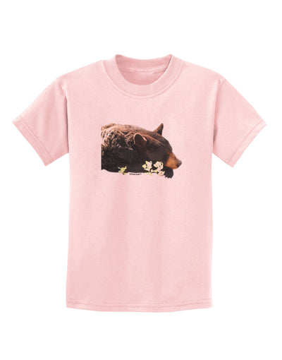 Laying Black Bear Cutout Childrens T-Shirt-Childrens T-Shirt-TooLoud-PalePink-X-Small-Davson Sales