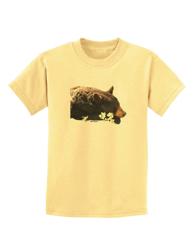 Laying Black Bear Cutout Childrens T-Shirt-Childrens T-Shirt-TooLoud-Daffodil-Yellow-X-Small-Davson Sales