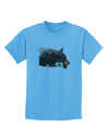 Laying Black Bear Cutout Childrens T-Shirt-Childrens T-Shirt-TooLoud-Aquatic-Blue-X-Small-Davson Sales