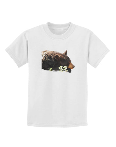 Laying Black Bear Cutout Childrens T-Shirt-Childrens T-Shirt-TooLoud-White-X-Small-Davson Sales