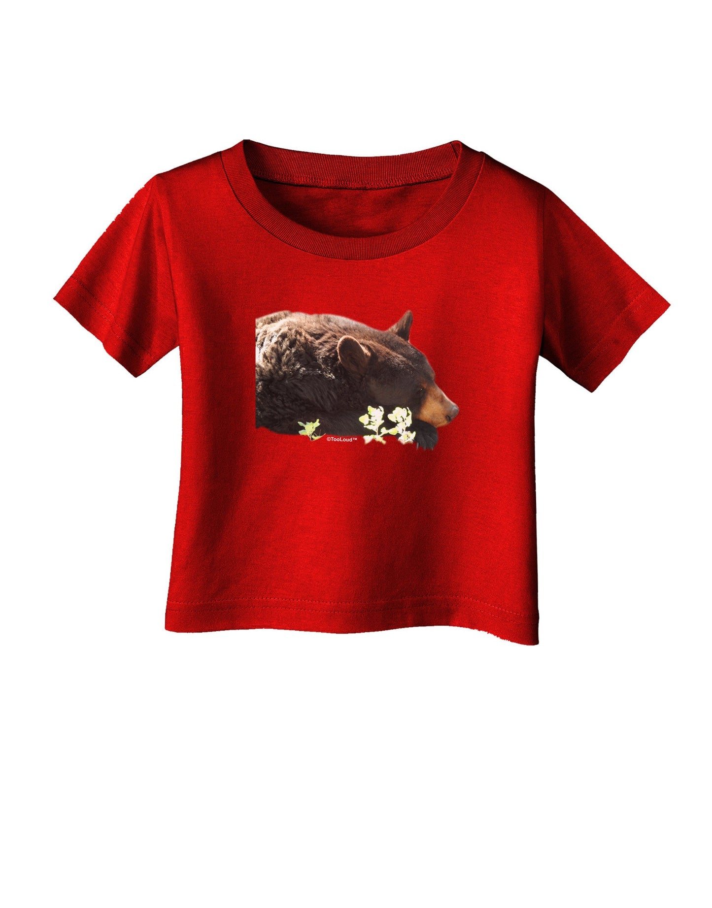 Laying Black Bear Cutout Infant T-Shirt Dark-Infant T-Shirt-TooLoud-Red-06-Months-Davson Sales