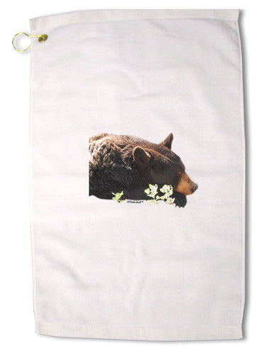 Laying Black Bear Cutout Premium Cotton Golf Towel - 16 x 25 inch-Golf Towel-TooLoud-16x25"-Davson Sales