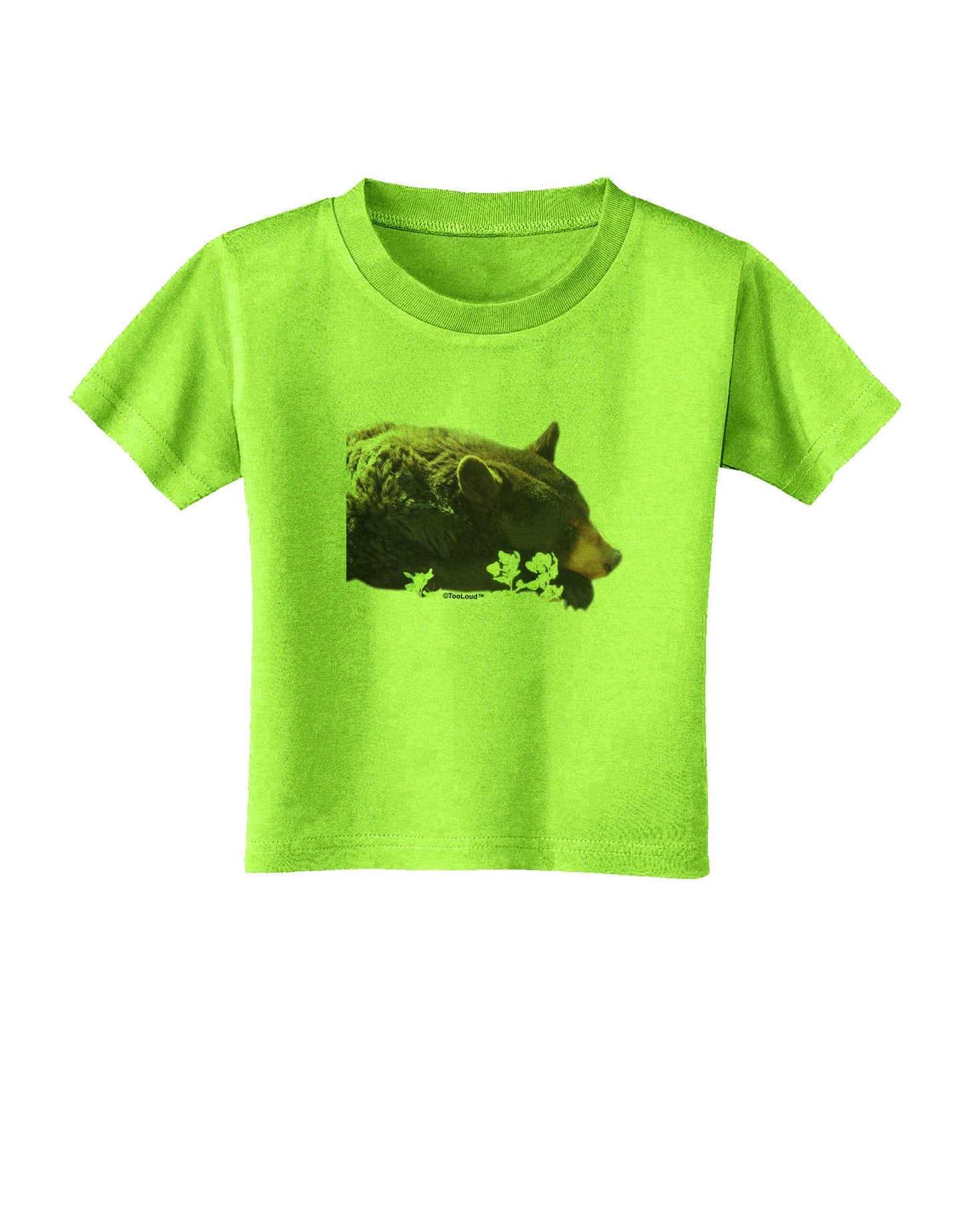 Laying Black Bear Cutout Toddler T-Shirt-Toddler T-Shirt-TooLoud-Lime-Green-2T-Davson Sales