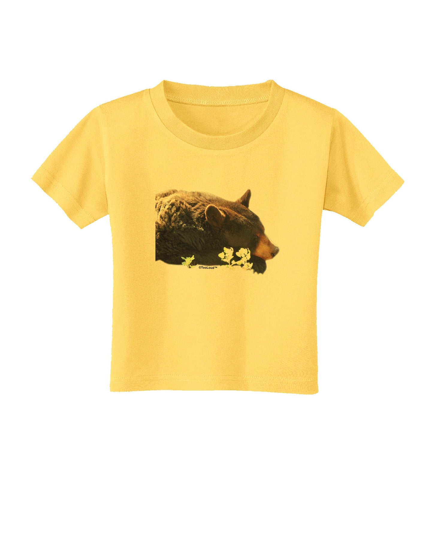 Laying Black Bear Cutout Toddler T-Shirt-Toddler T-Shirt-TooLoud-Yellow-2T-Davson Sales
