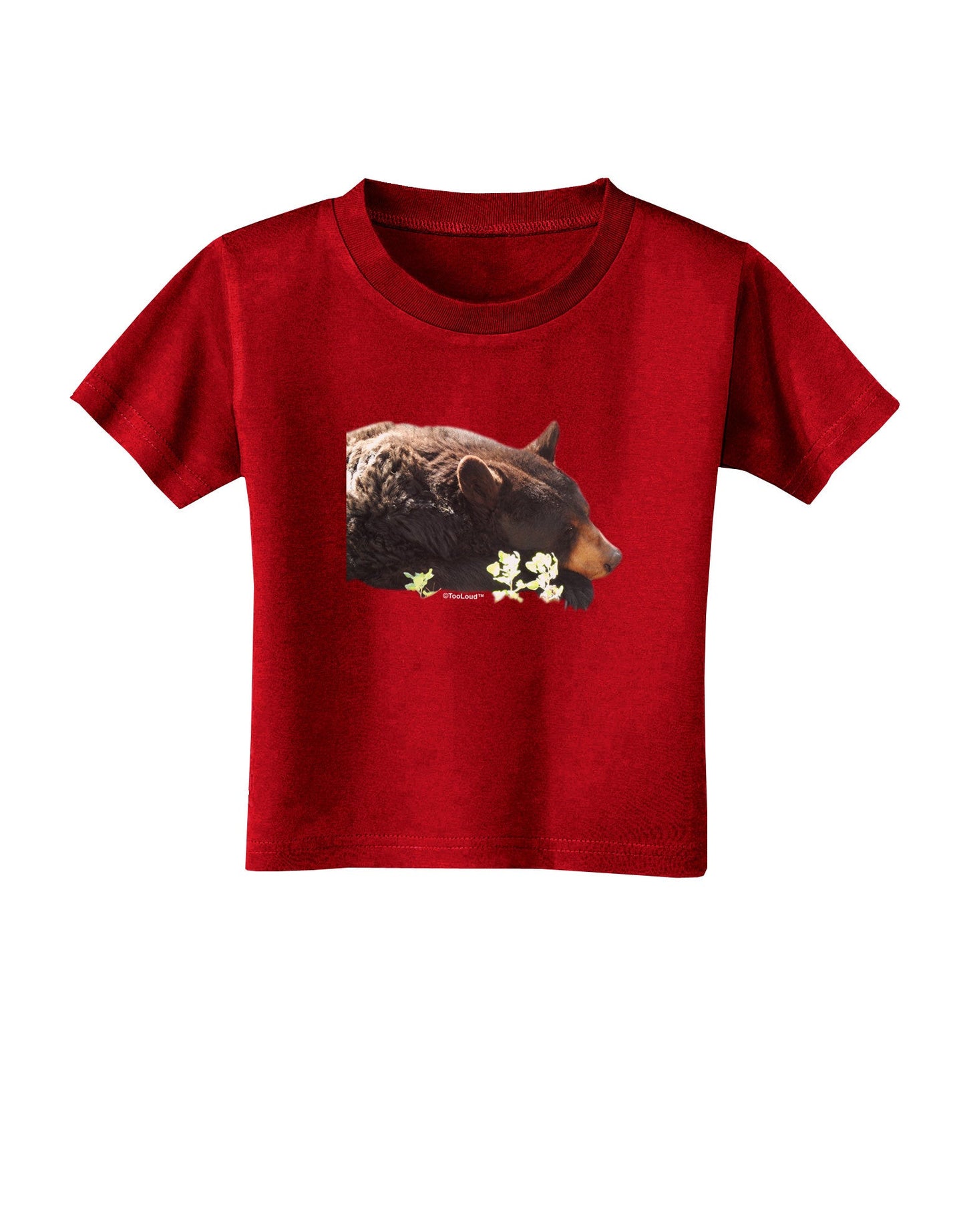 Laying Black Bear Cutout Toddler T-Shirt Dark-Toddler T-Shirt-TooLoud-Red-2T-Davson Sales