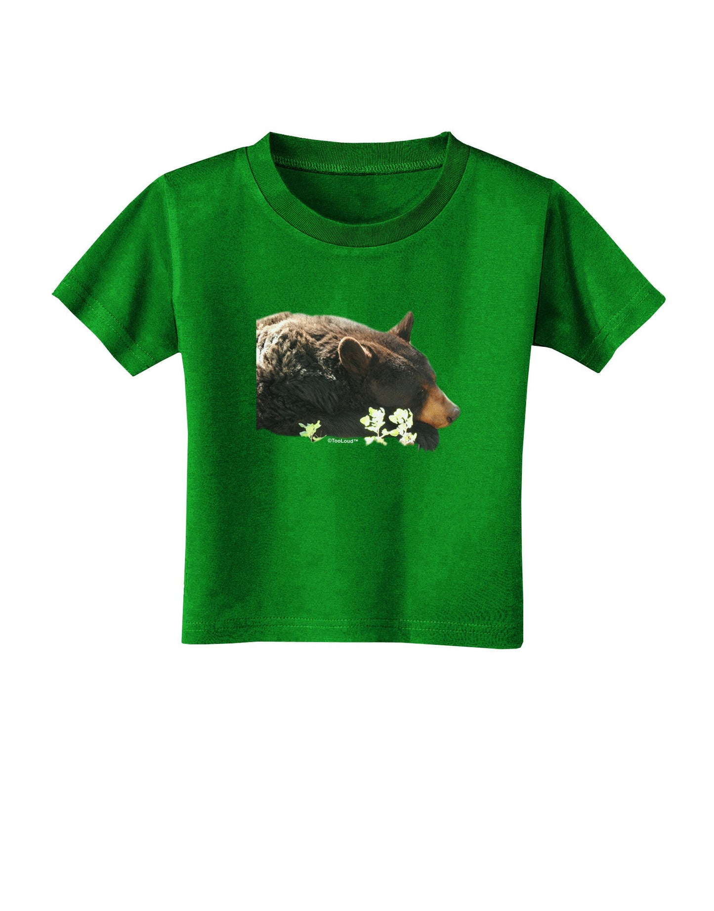 Laying Black Bear Cutout Toddler T-Shirt Dark-Toddler T-Shirt-TooLoud-Clover-Green-2T-Davson Sales