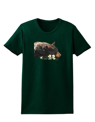 Laying Black Bear Cutout Womens Dark T-Shirt-Womens T-Shirt-TooLoud-Forest-Green-Small-Davson Sales