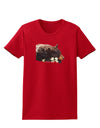 Laying Black Bear Cutout Womens Dark T-Shirt-Womens T-Shirt-TooLoud-Red-X-Small-Davson Sales