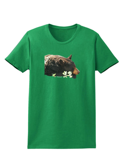 Laying Black Bear Cutout Womens Dark T-Shirt-Womens T-Shirt-TooLoud-Kelly-Green-X-Small-Davson Sales